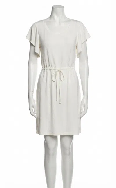 Z Supply Capri Ruffle Sleeve French Terry Dress In White