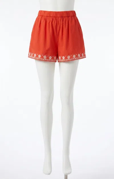 Z Supply Cast Of Waves Short In Lychee In Orange