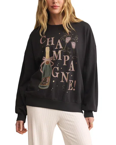 Z Supply Celebrate Sunday Sweatshirt In Black