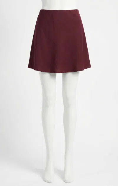 Z Supply Chablis Satin Mini Skirt In Merlot In Burgundy