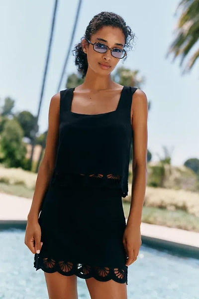 Z Supply Charlene Embroidered Top In Black