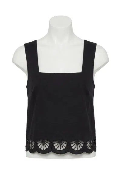 Z Supply Charlene Embroidery Top In Black