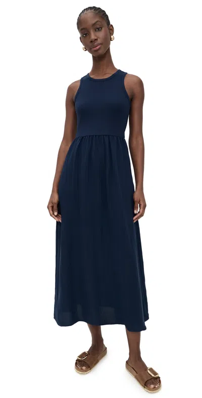 Z Supply Charlotte Midi Dress Eclipse In Blue