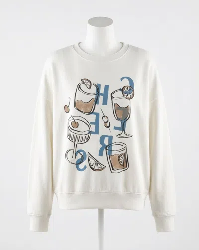 Z Supply Cheers Sunday Sweatshirt In White