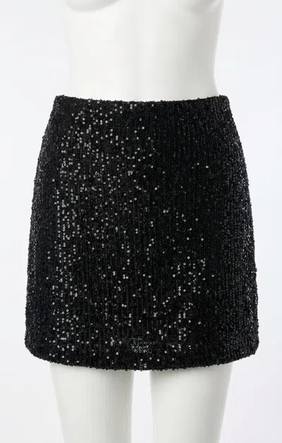 Z Supply Ciera Sequin Mini Skirt In Black