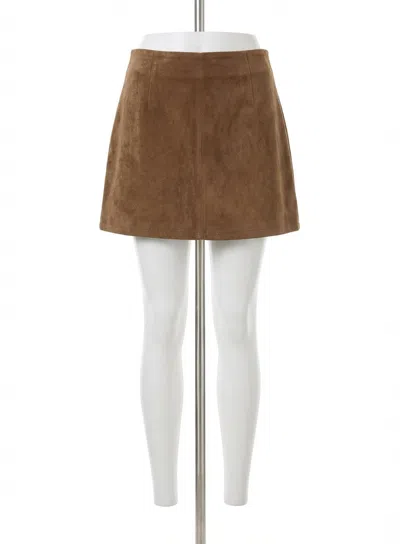 Z Supply Ciera Suede Mini Skirt In Coconut In Brown