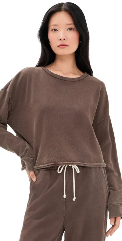 Z Supply Circuit Sweatshirt Dark Chocolate In Brown