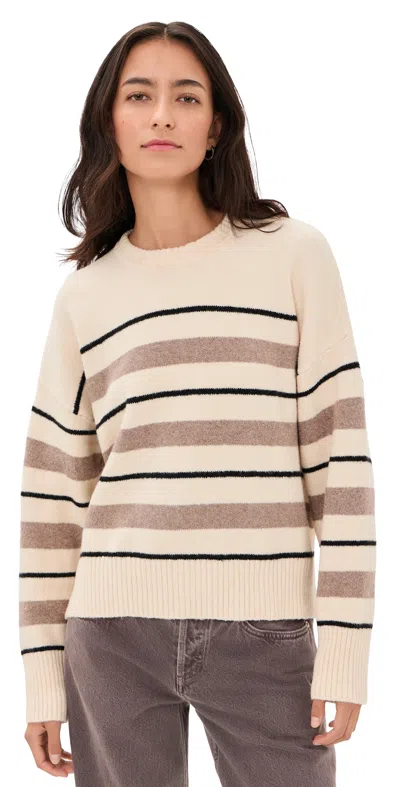Z Supply Cirrus Stripe Sweater Chalk In Multi