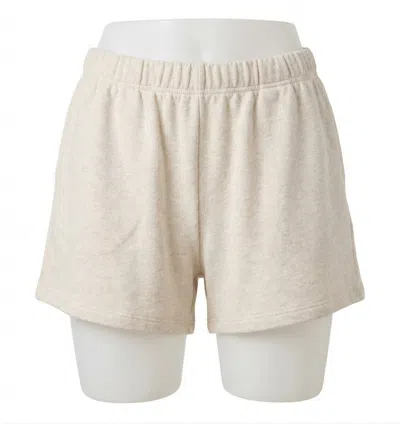 Z Supply Classic Fleece Shorts In Light Oatmeal In White
