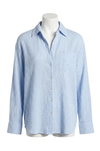 Z Supply Classic Gingham Top In Ice Blue