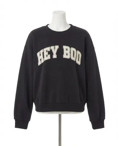 Z Supply Classic Hey Boo Crew Sweatshirt In Black Sand