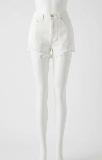 Z Supply Classic Hi-rise Denim Short In Bone In White