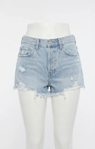 Z Supply Classic Hi-rise Denim Short In Faded Indigo In Blue