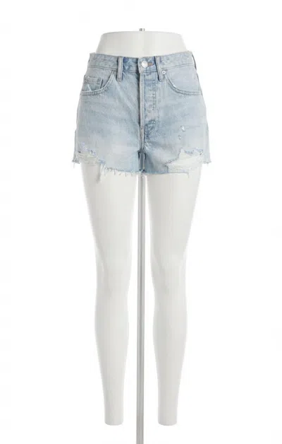 Z Supply Classic Hi-rise Denim Short In Sun Bleached Indigo In Blue