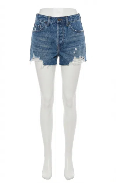 Z Supply Classic High Rise Denim Shorts In Vintage Indigo In Blue