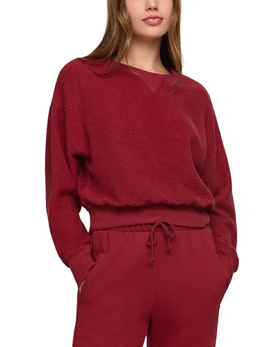 Z Supply Clubhouse Textured Cotton Blend Sweatshirt In Red