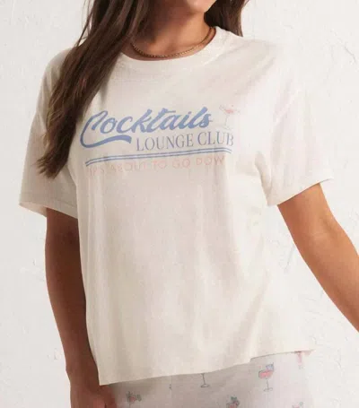 Z Supply Cocktails Lounge Tee In Cloud Dancer In Multi