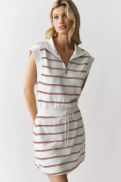 Z Supply Cotton Country Club Striped Mini Dress In White