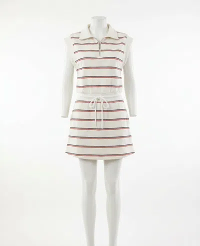 Z Supply Country Club Striped Mini Dress In White In Neutral