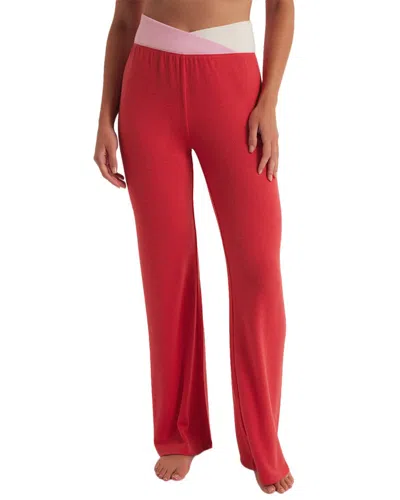 Z Supply Cross Over Flare Pant In Red