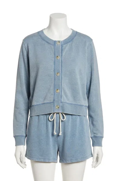 Z Supply Daily Knit Denim Cardigan In Ocean Air Indigo In Blue
