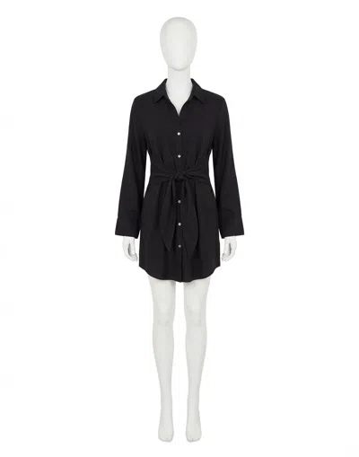 Z Supply Dallon Cupro Mini Dress In Black