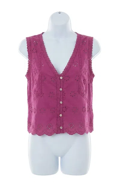 Z Supply Darcy Eyelet Top In Berry Blush In Pink