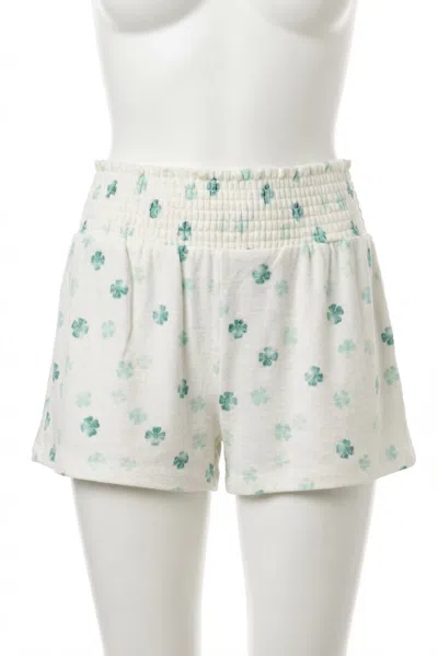 Z Supply Dawn Clover Shorts In Vanilla Ice In White