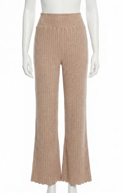 Z Supply Dawn Smocked Rib Pant In Iced Coffee In Pink