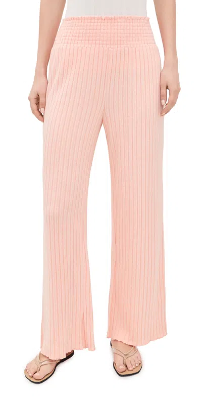 Z Supply Dawn Smocked Rib Pants Bellini In Multi