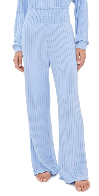 Z Supply Dawn Smocked Rib Pants Crystal Blue