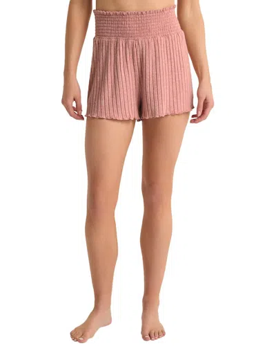 Z Supply Dawn Smocked Rib Short In Pink