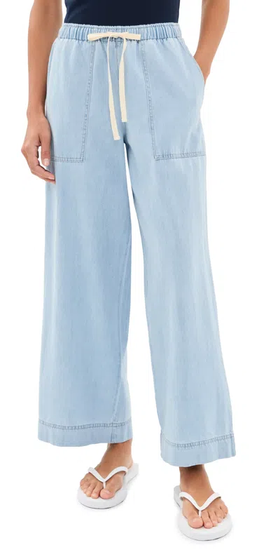 Z Supply Daycation Denim Pants Coastal Water In Blue