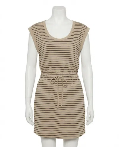 Z Supply Dayshift Cotton Striped Mini Dress In Retreat In Brown