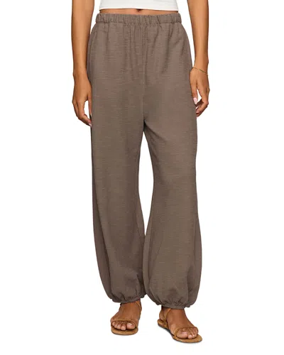 Z Supply Deena Cotton Blend Balloon Pants In Brown