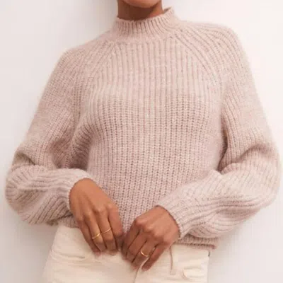 Z Supply Desmond Pullover Sweater In Milk Shake In Pink