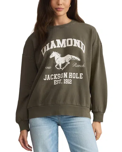 Z Supply Diamond Sunday Sweatshirt In Green