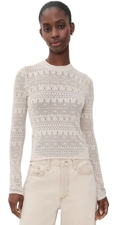 Z Supply Dorris Sweater Top Soft Ecru In White