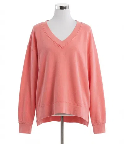 Z Supply Double Take Sweatshirt In Melon Pop In Pink