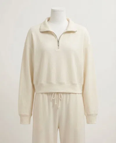 Z Supply Downtown Half Zip Sweatshirt In Cloud In Neutral