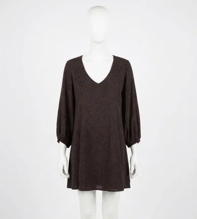 Z Supply Drew Stamped Mini Dress In Black In Burgundy