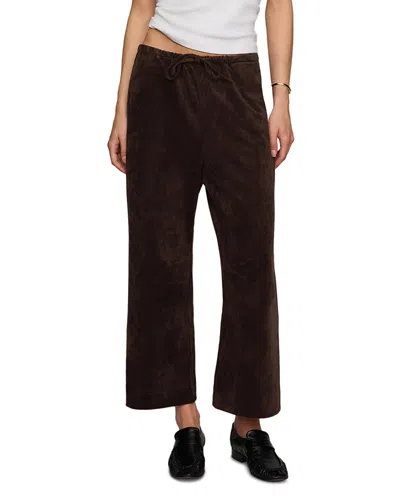 Z Supply Drift Faux Suede Cropped Pants In Brown