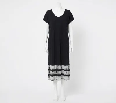 Z Supply Eden Stripe Tie-dye Dress In Black