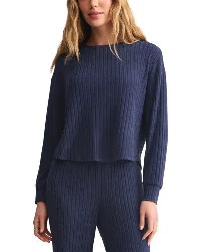 Z Supply Elfie Rib Top In Blue