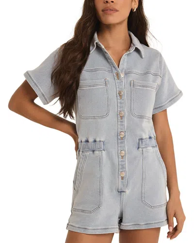 Z Supply Elias Denim Romper In White