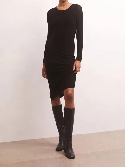 Z Supply Eliza Sweater Mesh Midi Dress In Black