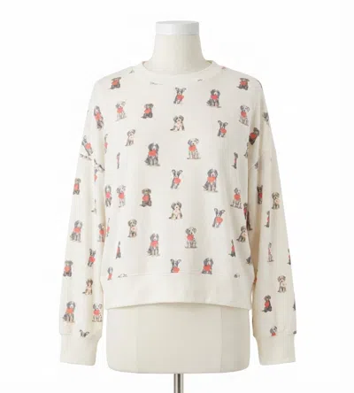 Z Supply Elle Puppy Love Long Sleeve Top In Vanilla Ice In Neutral