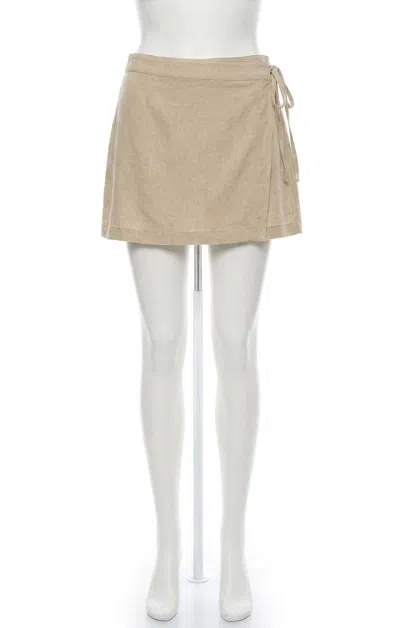 Z Supply Ellery Linen Mini Skirt In Flax In Brown