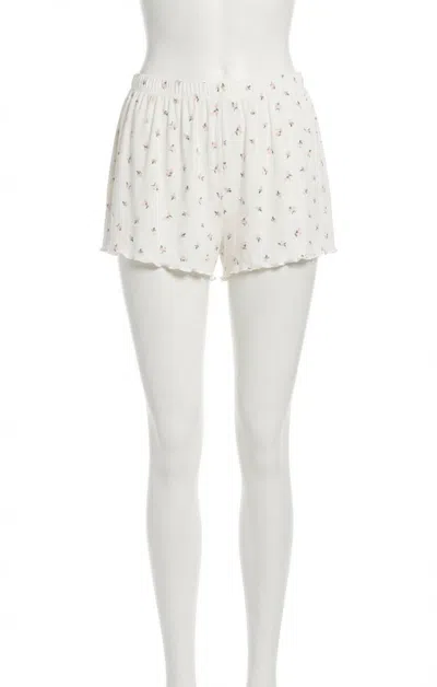 Z Supply Emmie Ditsy Floral Pointelle Short In Shell White