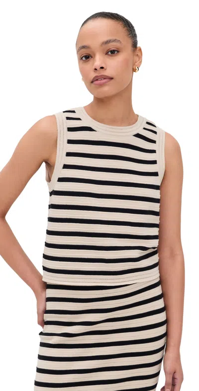 Z Supply Emori Striped Muscle Tank Top Natural In White
